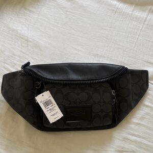 Coach Monogram Black and Gray Waist Bag